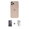 MARSİLYAN™- iPhone 12 Pro Max Kılıf Atlas Minimal Prime - Şeffaf Uv Polymer Nano Ekran Koruyucu + Neon Fosforlu Kamera Lens - BZ