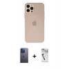MARSİLYAN™- iPhone 12 Pro Max Kılıf Atlas Minimal Prime - Şeffaf Uv Polymer Nano Ekran Koruyucu + Neon Fosforlu Kamera Lens - MI