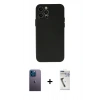 MARSİLYAN™- iPhone 12 Pro Max Kılıf Atlas Minimal Prime - Şeffaf Uv Polymer Nano Ekran Koruyucu + Neon Fosforlu Kamera Lens - MI