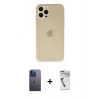 MARSİLYAN™- iPhone 12 Pro Max Kılıf Atlas Minimal Prime - Şeffaf Uv Polymer Nano Ekran Koruyucu + Neon Fosforlu Kamera Lens - MI