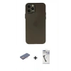MARSİLYAN™- iPhone 12 Pro Max Kılıf Atlas Minimal Prime - Şeffaf Uv Polymer Nano Ekran Koruyucu + Renkli Kamera Lens Koruma Cam - PE