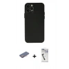 MARSİLYAN™- iPhone 12 Pro Max Kılıf Atlas Minimal Prime - Şeffaf Uv Polymer Nano Ekran Koruyucu + Renkli Kamera Lens Koruma Cam - PE