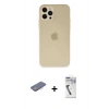 MARSİLYAN™- iPhone 12 Pro Max Kılıf Atlas Minimal Prime - Şeffaf Uv Polymer Nano Ekran Koruyucu + Renkli Kamera Lens Koruma Cam - PE
