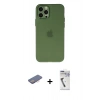 MARSİLYAN™- iPhone 12 Pro Max Kılıf Atlas Minimal Prime - Şeffaf Uv Polymer Nano Ekran Koruyucu + Renkli Kamera Lens Koruma Cam - PE