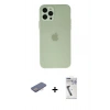 MARSİLYAN™- iPhone 12 Pro Max Kılıf Atlas Minimal Prime - Şeffaf Uv Polymer Nano Ekran Koruyucu + Renkli Kamera Lens Koruma Cam - PE