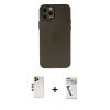 MARSİLYAN™- iPhone 12 Pro Max Kılıf Atlas Minimal Prime - Şeffaf Uv Polymer Nano Ekran Koruyucu + Shine Kamera Lens - GD