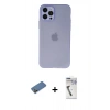 MARSİLYAN™- iPhone 12 Pro Max Kılıf Atlas Minimal Prime - Şeffaf Uv Polymer Nano Ekran Koruyucu + Shine Kamera Lens Koruma Cam - GD