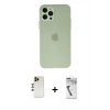 MARSİLYAN™- iPhone 12 Pro Max Kılıf Atlas Minimal Prime - Şeffaf Uv Polymer Nano Ekran Koruyucu + Shine Kamera Lens - GD