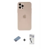 MARSİLYAN™- iPhone 12 Pro Max Kılıf Atlas Minimal Prime - Şeffaf Uv Polymer Nano Ekran Koruyucu + Shine Kamera Lens Koruma Cam - PE