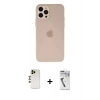MARSİLYAN™- iPhone 12 Pro Max Kılıf Atlas Minimal Prime - Şeffaf Uv Polymer Nano Ekran Koruyucu + Shine Kamera Lens - GD