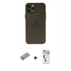 MARSİLYAN™- iPhone 12 Pro Max Kılıf Atlas Minimal Prime - Şeffaf Uv Polymer Nano Ekran Koruyucu + Shine Kamera Lens Koruma Cam - SABE