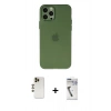 MARSİLYAN™- iPhone 12 Pro Max Kılıf Atlas Minimal Prime - Şeffaf Uv Polymer Nano Ekran Koruyucu + Shine Kamera Lens - GD