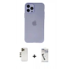 MARSİLYAN™- iPhone 12 Pro Max Kılıf Atlas Minimal Prime - Şeffaf Uv Polymer Nano Ekran Koruyucu + Shine Kamera Lens - GD