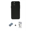 MARSİLYAN™- iPhone 12 Pro Max Kılıf Atlas Minimal Prime - Şeffaf Uv Polymer Nano Ekran Koruyucu + Siyah Shine Kamera Lens Koruma Cam