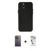MARSİLYAN™- iPhone 12 Pro Max Kılıf Atlas Minimal Prime - Şeffaf Uv Polymer Nano Ekran Koruyucu + Yeşil Neon Fosforlu Kamera Lens