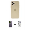 MARSİLYAN™- iPhone 12 Pro Max Kılıf Atlas Minimal Prime - Şeffaf Uv Polymer Nano Ekran Koruyucu + Yeşil Neon Fosforlu Kamera Lens