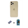 MARSİLYAN™- iPhone 12 Pro Max Kılıf Atlas Minimal Prime - Siyah 18D Cam Ekran Koruyucu + Metal Kamera Lens Koruma Cam - GD