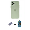 MARSİLYAN™- iPhone 12 Pro Max Kılıf Atlas Minimal Prime - Siyah 18D Cam Ekran Koruyucu + Metal Kamera Lens Koruma Cam - GD