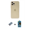 MARSİLYAN™- iPhone 12 Pro Max Kılıf Atlas Minimal Prime - Siyah 18D Cam Ekran Koruyucu + Metal Kamera Lens Koruma Cam - KI