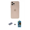 MARSİLYAN™- iPhone 12 Pro Max Kılıf Atlas Minimal Prime - Siyah 18D Cam Ekran Koruyucu + Renkli Kamera Lens Koruma Cam - MI