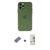 MARSİLYAN™- iPhone 12 Pro Max Kılıf Atlas Minimal Prime - Siyah 20D Premium Cam Ekran Koruyucu + Gold Metal Kamera Lens Koruma Cam