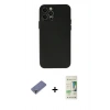 MARSİLYAN™- iPhone 12 Pro Max Kılıf Atlas Minimal Prime - Siyah 20D Premium Cam Ekran Koruyucu + Gold Metal Kamera Lens Koruma Cam