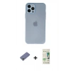 MARSİLYAN™- iPhone 12 Pro Max Kılıf Atlas Minimal Prime - Siyah 20D Premium Cam Ekran Koruyucu + Gold Metal Kamera Lens Koruma Cam