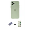 MARSİLYAN™- iPhone 12 Pro Max Kılıf Atlas Minimal Prime - Siyah 20D Premium Cam Ekran Koruyucu + Gold Metal Kamera Lens Koruma Cam