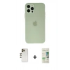 MARSİLYAN™- iPhone 12 Pro Max Kılıf Atlas Minimal Prime - Siyah 20D Premium Cam Ekran Koruyucu + Shine Kamera Lens - GD