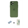 MARSİLYAN™- iPhone 12 Pro Max Kılıf Atlas Minimal Prime - Siyah 20D Premium Cam Ekran Koruyucu + Shine Kamera Lens Koruma Cam - MI