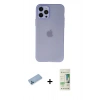 MARSİLYAN™- iPhone 12 Pro Max Kılıf Atlas Minimal Prime - Siyah 20D Premium Cam Ekran Koruyucu + Shine Kamera Lens Koruma Cam - MI