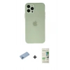MARSİLYAN™- iPhone 12 Pro Max Kılıf Atlas Minimal Prime - Siyah 20D Premium Cam Ekran Koruyucu + Shine Kamera Lens Koruma Cam - MI