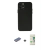 MARSİLYAN™- iPhone 12 Pro Max Kılıf Atlas Minimal Prime - Siyah 20D Premium Cam Ekran Koruyucu + Renkli Kamera Lens Koruma Cam - MI