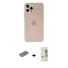 MARSİLYAN™- iPhone 12 Pro Max Kılıf Atlas Minimal Prime - Siyah 20D Premium Cam Ekran Koruyucu + Renkli Kamera Lens Koruma Cam - YL