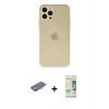 MARSİLYAN™- iPhone 12 Pro Max Kılıf Atlas Minimal Prime - Siyah 20D Premium Cam Ekran Koruyucu + Renkli Kamera Lens Koruma Cam - TU