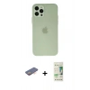 MARSİLYAN™- iPhone 12 Pro Max Kılıf Atlas Minimal Prime - Siyah 20D Premium Cam Ekran Koruyucu + Renkli Kamera Lens Koruma Cam - TU