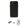MARSİLYAN™- iPhone 12 Pro Max Kılıf Atlas Minimal Prime - Siyah 20D Premium Cam Ekran Koruyucu + Renkli Kamera Lens Koruma Cam - YL
