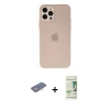 MARSİLYAN™- iPhone 12 Pro Max Kılıf Atlas Minimal Prime - Siyah 20D Premium Cam Ekran Koruyucu + Sarı Renkli Kamera Lens Koruma Cam