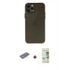 MARSİLYAN™- iPhone 12 Pro Max Kılıf Atlas Minimal Prime - Siyah 20D Premium Cam Ekran Koruyucu + Sarı Renkli Kamera Lens Koruma Cam