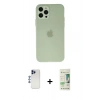 MARSİLYAN™- iPhone 12 Pro Max Kılıf Atlas Minimal Prime - Siyah 20D Premium Cam Ekran Koruyucu + Shine Kamera Lens - LT