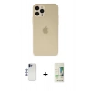 MARSİLYAN™- iPhone 12 Pro Max Kılıf Atlas Minimal Prime - Siyah 20D Premium Cam Ekran Koruyucu + Shine Kamera Lens - LT
