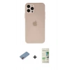 MARSİLYAN™- iPhone 12 Pro Max Kılıf Atlas Minimal Prime - Siyah 20D Premium Cam Ekran Koruyucu + Shine Kamera Lens Koruma Cam - PE
