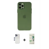 MARSİLYAN™- iPhone 12 Pro Max Kılıf Atlas Minimal Prime - Siyah 20D Premium Cam Ekran Koruyucu + Shine Kamera Lens - LT