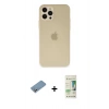 MARSİLYAN™- iPhone 12 Pro Max Kılıf Atlas Minimal Prime - Siyah 20D Premium Cam Ekran Koruyucu + Shine Kamera Lens Koruma Cam - GS