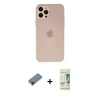 MARSİLYAN™- iPhone 12 Pro Max Kılıf Atlas Minimal Prime - Siyah 20D Premium Cam Ekran Koruyucu + Shine Kamera Lens Koruma Cam - SH