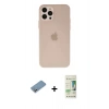 MARSİLYAN™- iPhone 12 Pro Max Kılıf Atlas Minimal Prime - Siyah 20D Premium Cam Ekran Koruyucu + Shine Kamera Lens Koruma Cam - GS