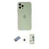 MARSİLYAN™- iPhone 12 Pro Max Kılıf Atlas Minimal Prime - Siyah 20D Premium Cam Ekran Koruyucu + Shine Kamera Lens Koruma Cam - PE