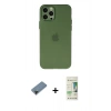 MARSİLYAN™- iPhone 12 Pro Max Kılıf Atlas Minimal Prime - Siyah 20D Premium Cam Ekran Koruyucu + Shine Kamera Lens Koruma Cam - SH