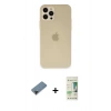 MARSİLYAN™- iPhone 12 Pro Max Kılıf Atlas Minimal Prime - Siyah 20D Premium Cam Ekran Koruyucu + Shine Kamera Lens Koruma Cam - SH