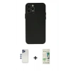 MARSİLYAN™- iPhone 12 Pro Max Kılıf Atlas Minimal Prime - Siyah 20D Premium Cam Ekran Koruyucu + Shine Kamera Lens - LT